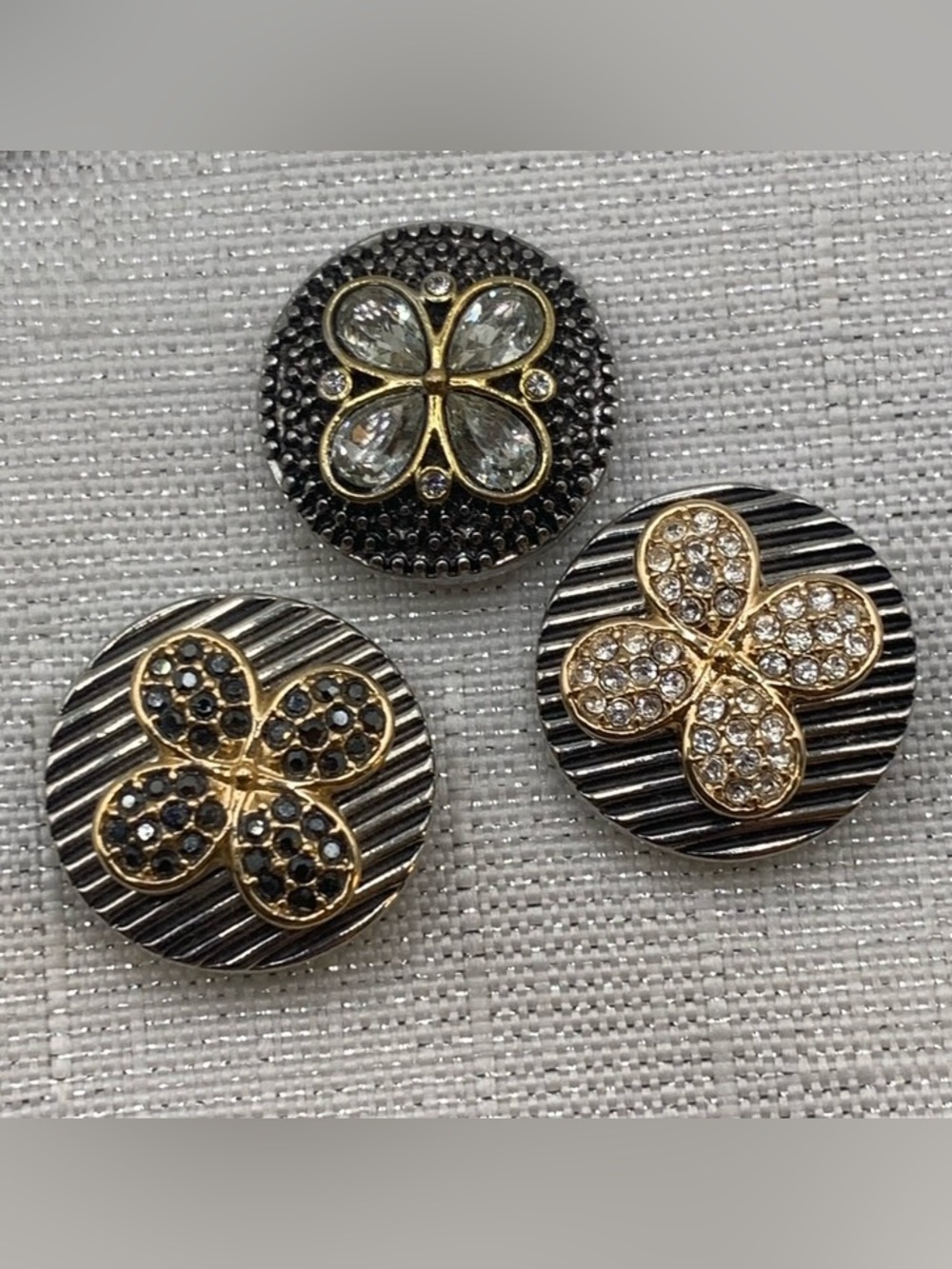 GOLD and SILVER - Genuine Ginger Snaps & Co. Snap Button Charm - Set of 3